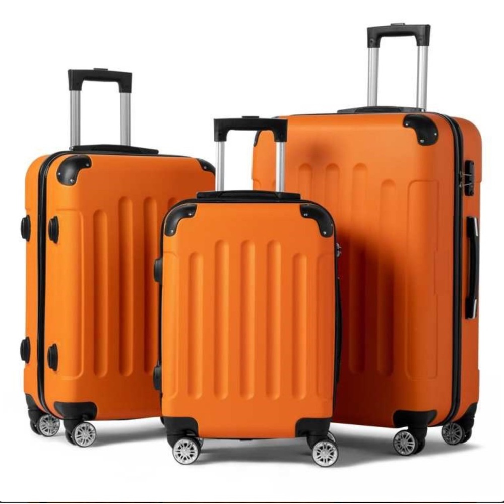 Vibrant Orange Luggage Trio